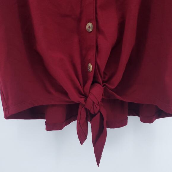 Vanessa Virginia Lenora Vintage Inspired Boho Floral Embroidered Tie Front Top S - Picture 6 of 16